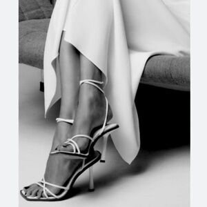 Zara White Strappy Heels